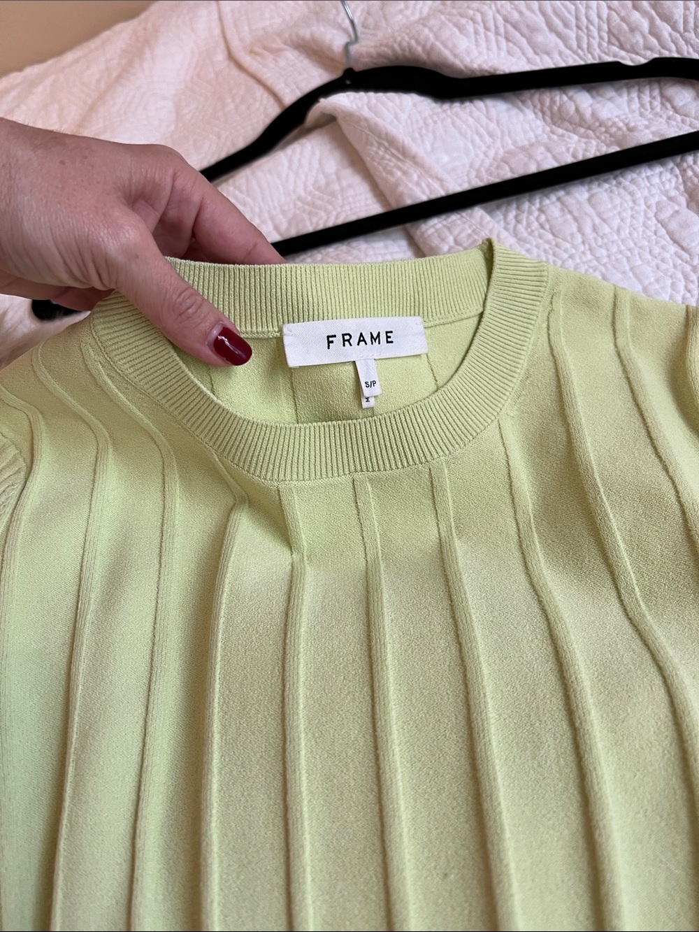 Frame Mixed Rib Sweater Bright Lime - S - Picture 3 of 3